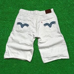 Y2K Baggy White Levi's Pocket Design Jean Shorts
